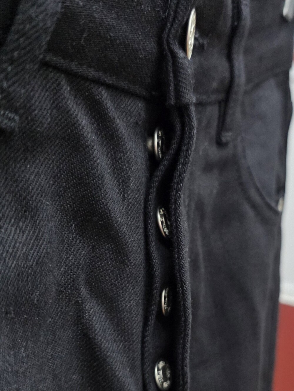 Zara Womens Black Straight High Waist Button Jeans Sz 29 - Picture 3 of 7